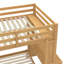 Lit superposé double TG / double avec lit inférieur démontable et bureau, structure de lits superposés en bois massif avec tablettes intégrées et garde-robe, peut être converti en lit mezzanine, naturel-2089579921-2089579924