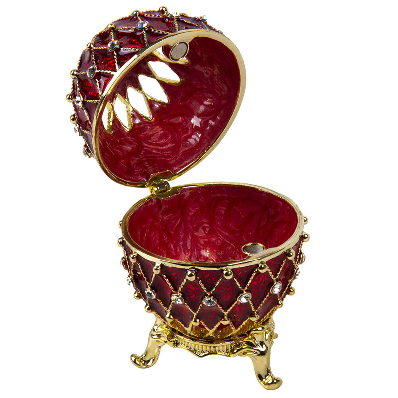 Boîte à bijoux ajourée en maille Imperial, Rouge