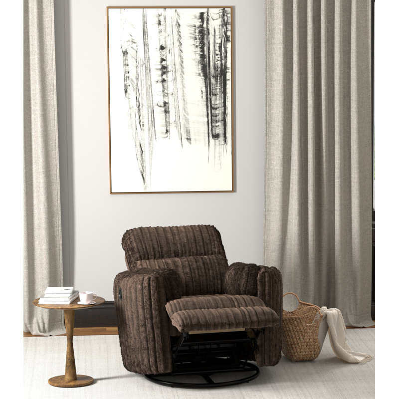 Myaira Swivel Glider Recliner, Brown