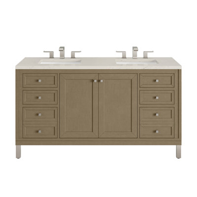 Chicago 60" Double Vanity W/FreePower Wireless Charger