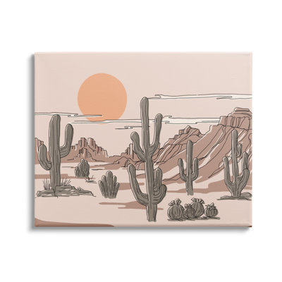 Été, soleil, désert, canyon, saguaro, cactus, estampe numérique, art texturé par Ziwei Li