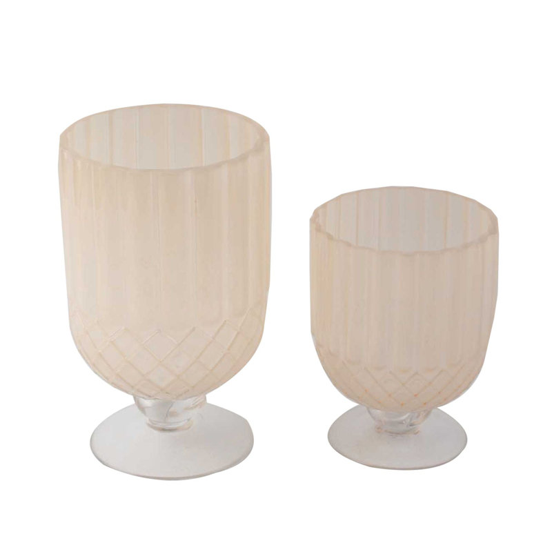 Cerys Glass Table Vase, Beige