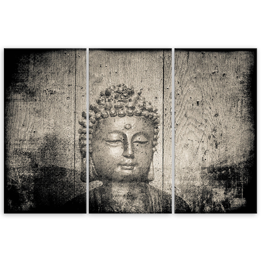 Leinwandbild Buddha Zen Feng Shui Grey