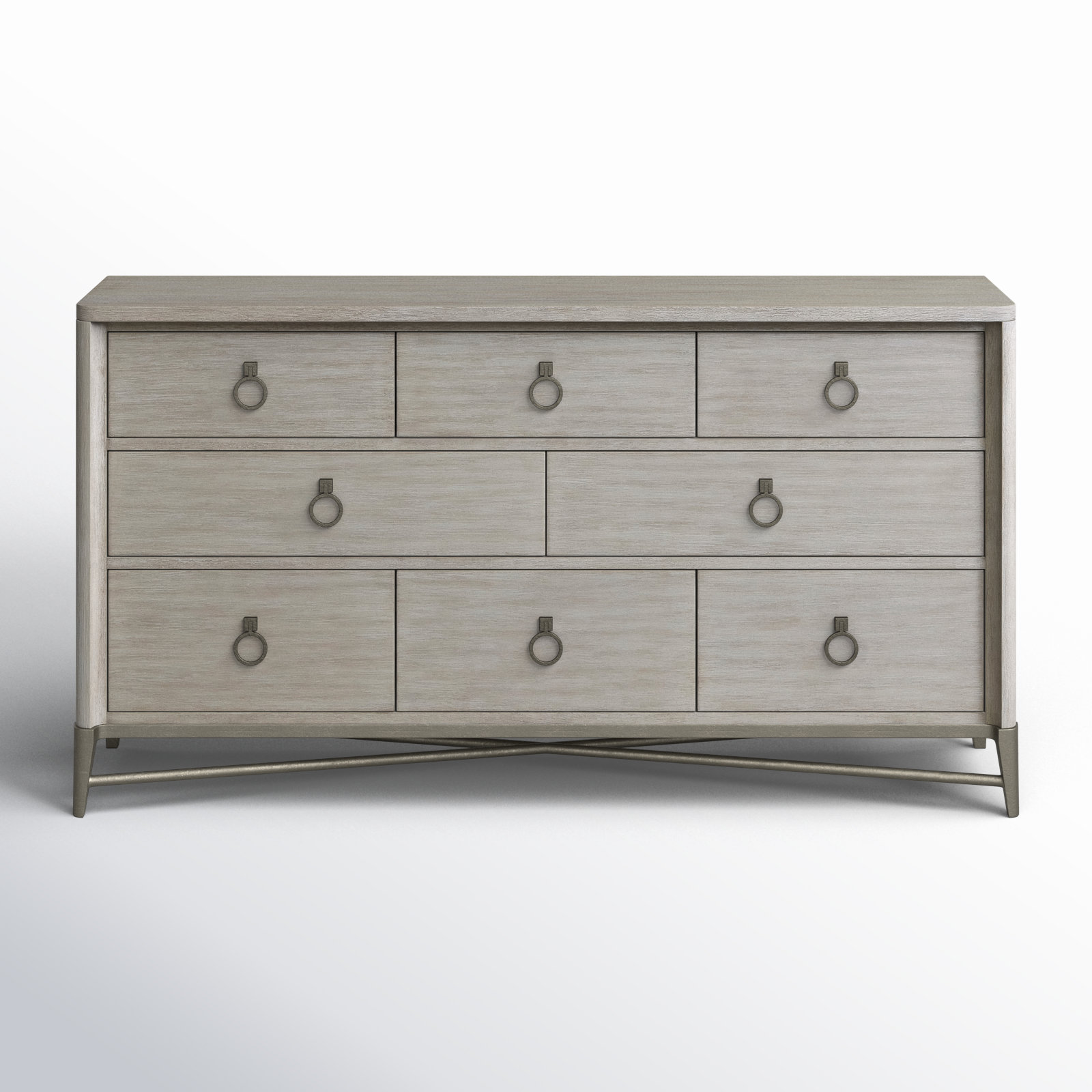 Regan 67" W 8-Drawer Kiln-Dried Dresser, Champagne