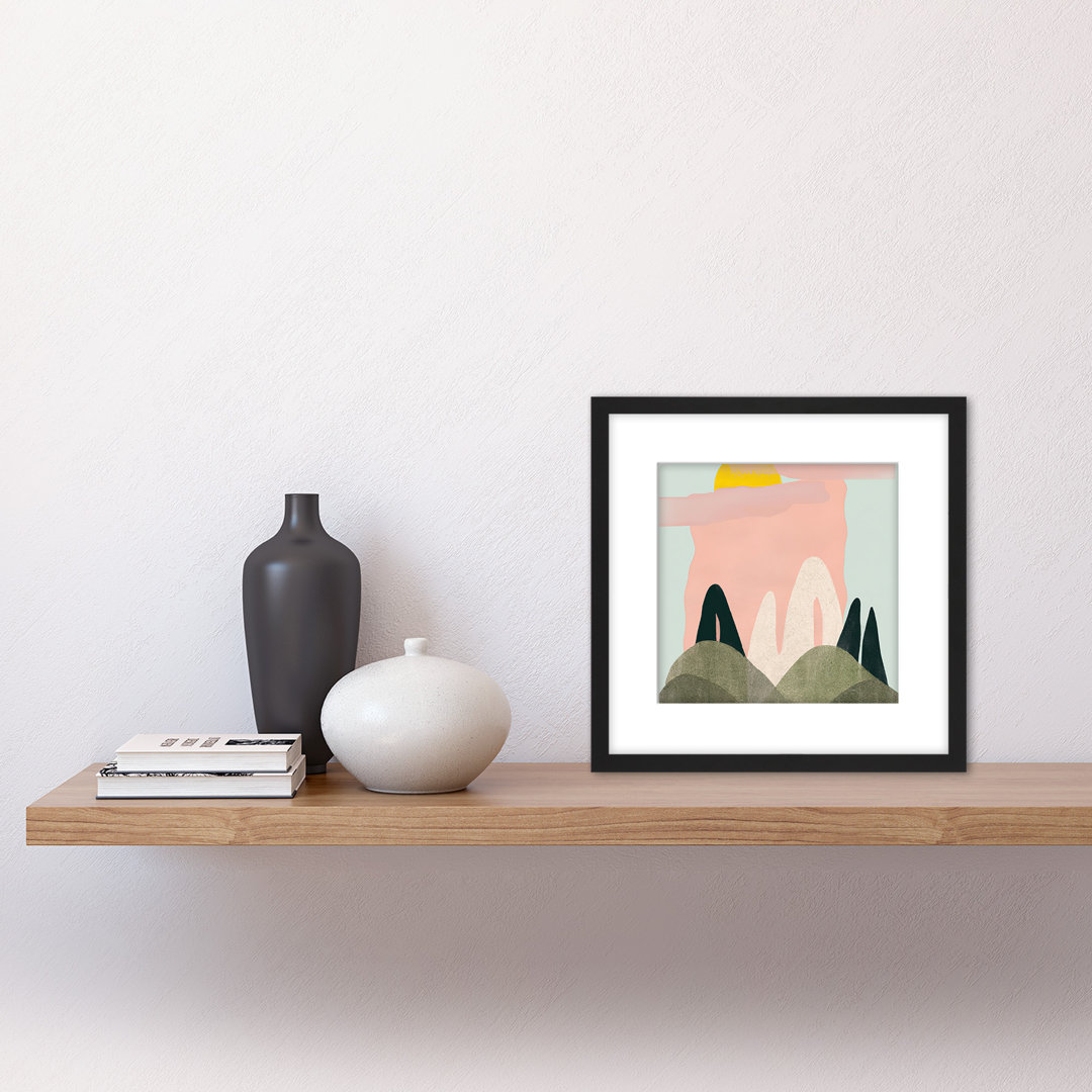 Summer Landscape Sunny Boho Pastel Blue - Single Picture Frame Painting