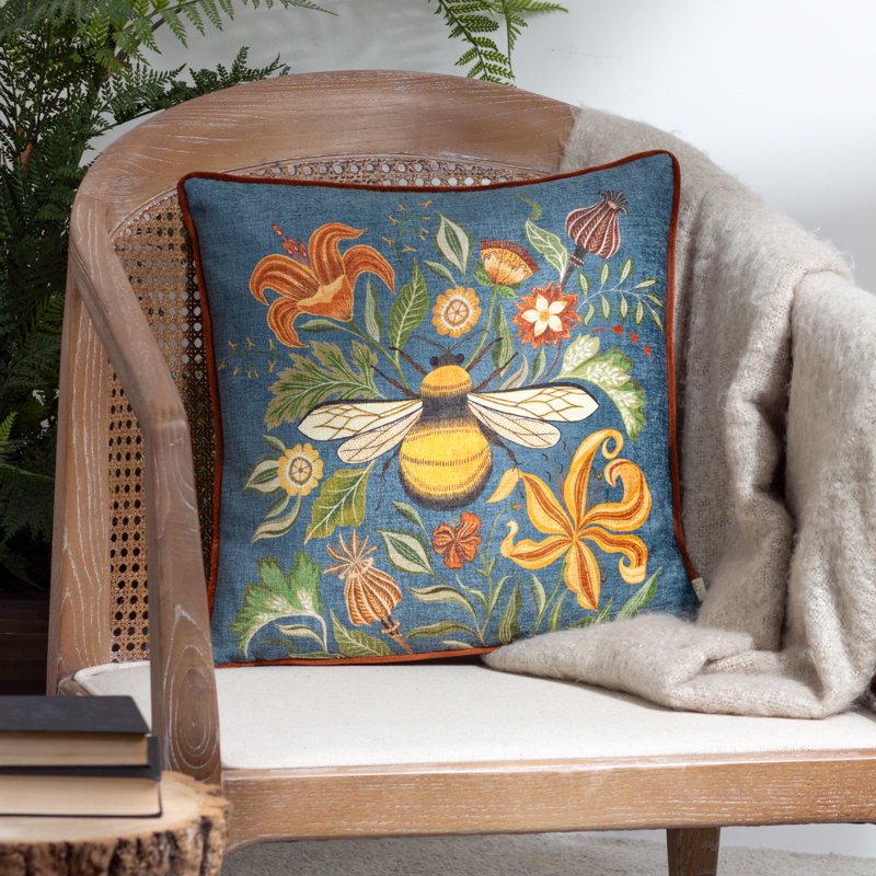 Hawthorn Square Cushion, Blue