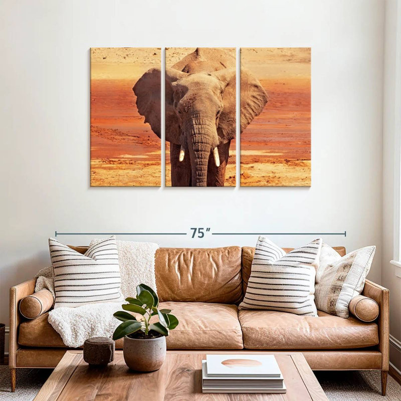 African Desert Elephant, 36" H x 57" W