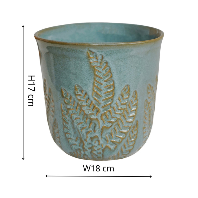 Ceramic Cachepot, Teal