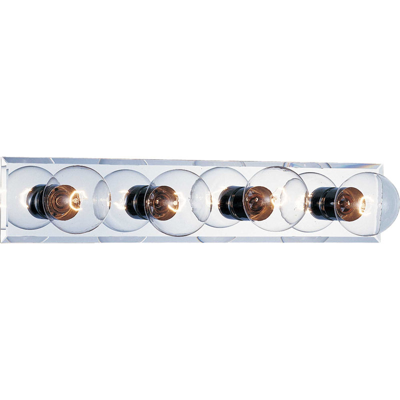 Barre d'éclairage de salle de bain murale 4 lumières l 24 po en chrome