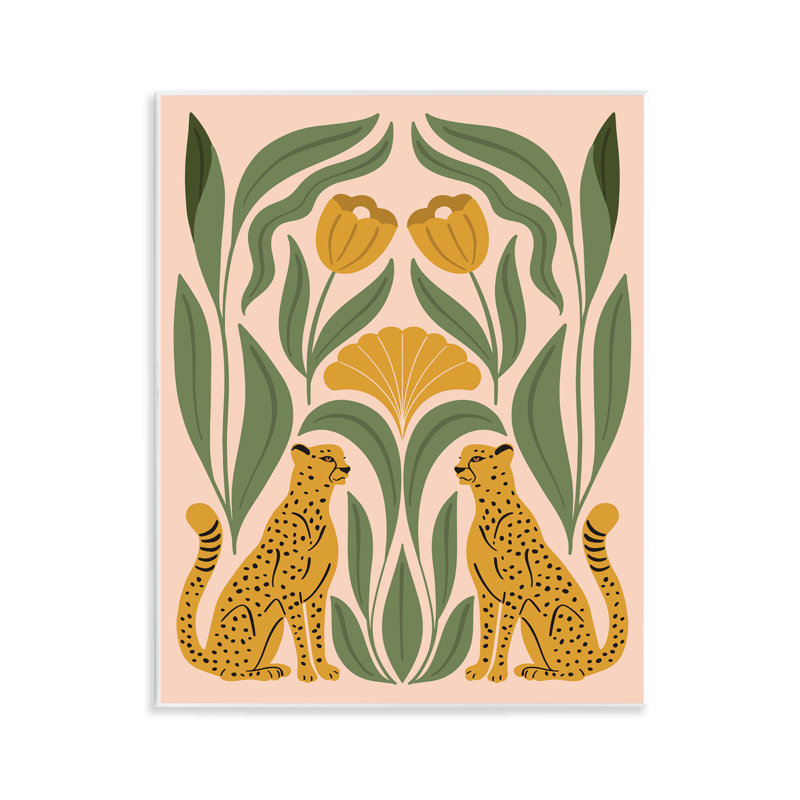 Boho Chic Mirrored Leopards Wall Plaque Art by Hey Bre! Creative Studio