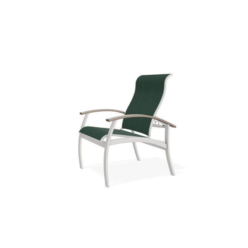Chaise de patio Askar, Désert, Vert forêt 22D Sunbrella® vert, Neige texturée