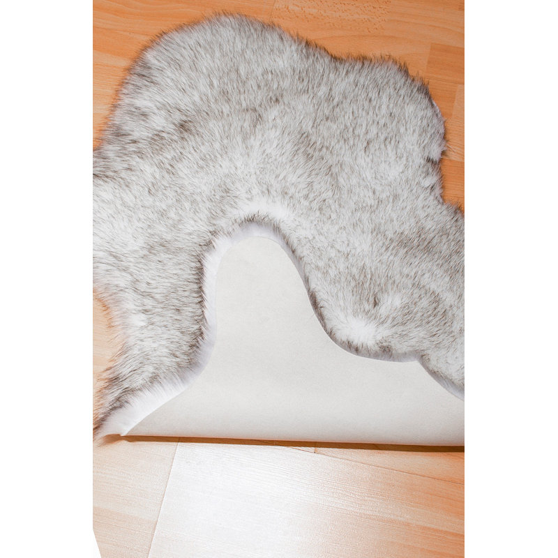 Tapis gris en polyester tissé à la machine 2 pi x 2 pi 11 po Novelty
