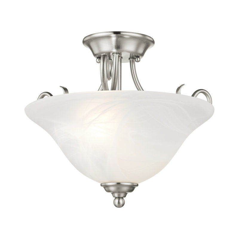 Aquala Glass Semi Flush Mount, Brushed Nickel
