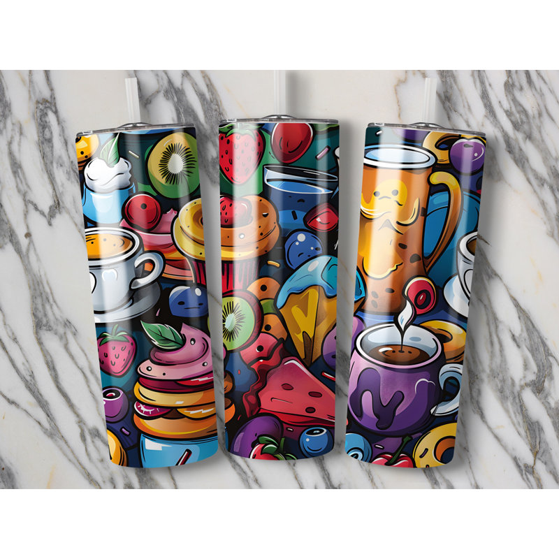 Choose Handmade Tumblers 591ml Vacuum Insulated Stainless Steel (18/8) Travel Tumbler with Straw