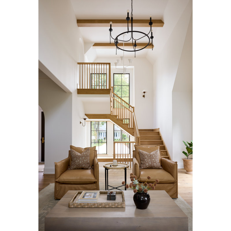 Alora 6 Light Chandelier, White Plaster