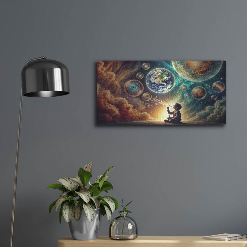 «Bubbles Universe» par Rey Klimt, art mural en métal, H 12 po x l 24 po