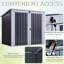 Black 3.2 X 5.1ft Corrugated Steel Two-bin Storage Shelter, Outdoor Wheelie Bin Storage Shed With Lock & Air Vents
