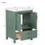 24'' Bathroom Vanity With Ceramic Sink Combo, Modern Freestanding Storae Cabinet  With Silver Handles,  Soft Closing Doors