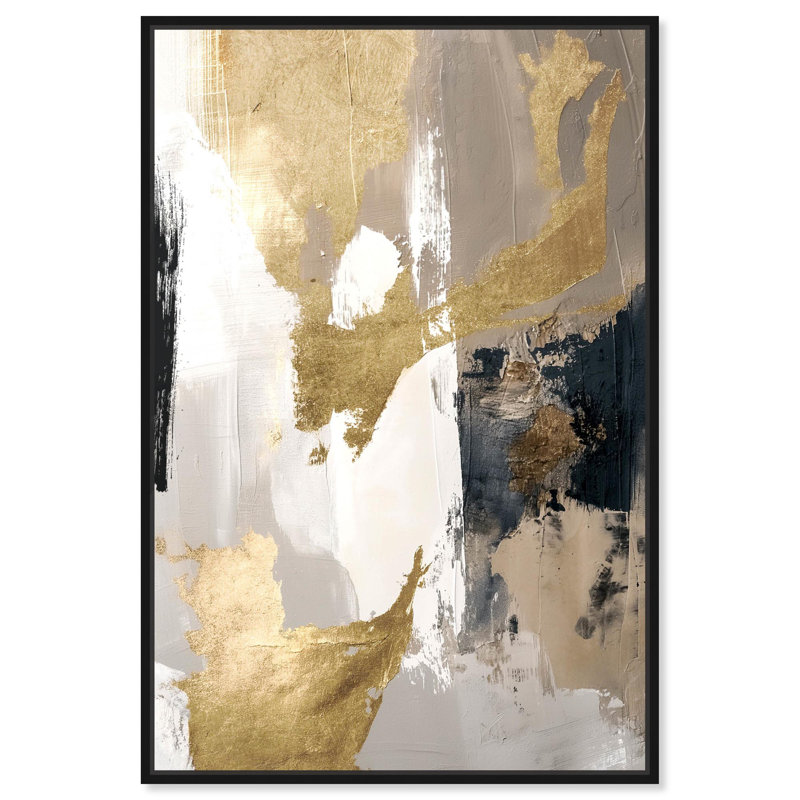 «Sahara Canvas Timeless Abstract» par Art Remedy, H 55 po x l 37 po, Cadre noir