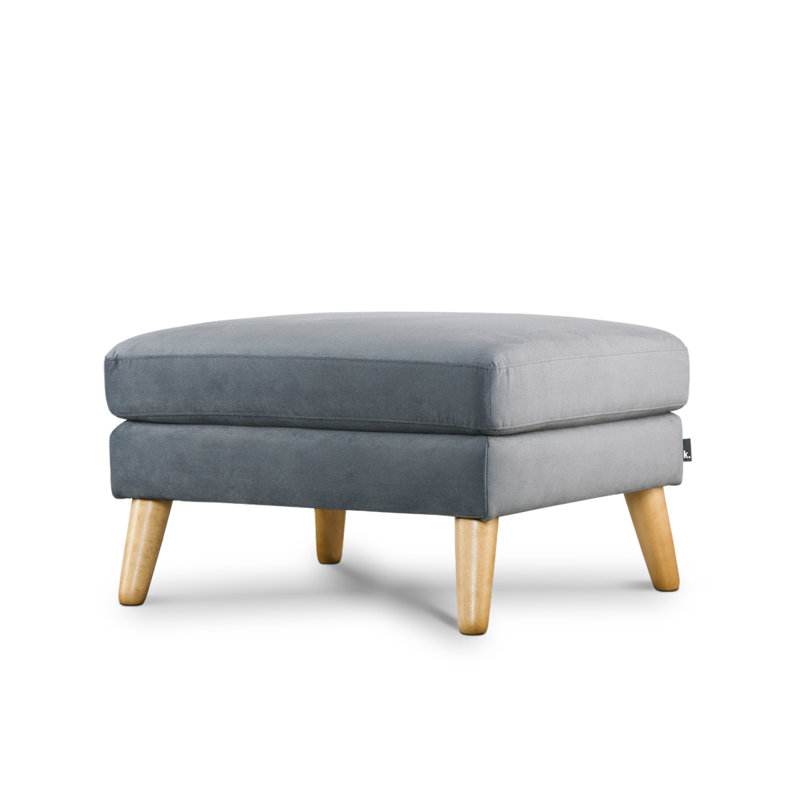 Tagio 80cm Wide Rectangle Solid Colour Standard Ottoman, Grey