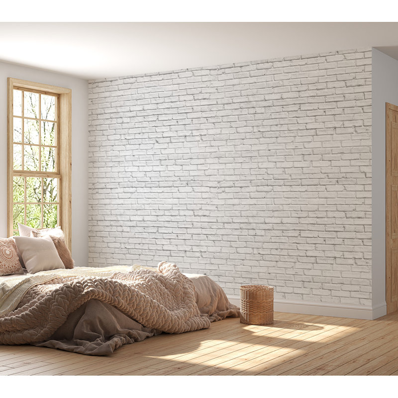 Papier peint brique pelez et collez Hadebrand, L 82 po x l 115 po
