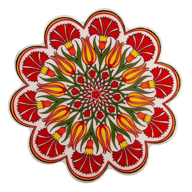 Red Tulips Large Ceramic Trivet for Hot Dishes