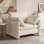  Fauteuil d'appoint surdimensionné avec accoudoirs simples rembourrés de 42,1 po avec siège de 33,6 po, dossier ergonomique, 2 coussins pour le salon, la chambre à coucher, le bureau et la chenille