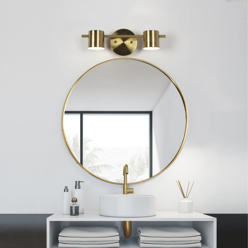 Micajah 2 - Light Dimmable LED Vanity Light, Dark Gold
