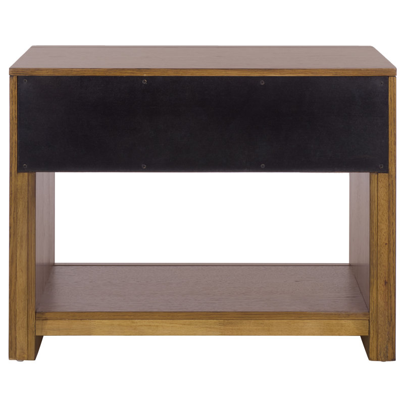 Darnell Wood 1 Drawer Nightstand, Medium Oak