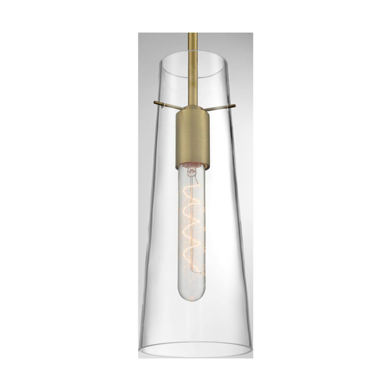 Luminaire suspendu à 1 lumière Bartly, Laiton rétro