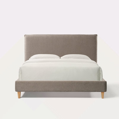 Lit plateforme tapissier Vireo - Gris tungstène - Grand