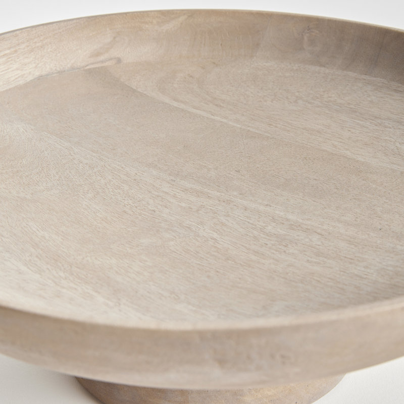 Wood Serving Bowl, White Washed