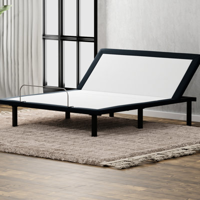Base de lit réglable en métal avec option tête haute - couleur grise, télécommande câblée pour un meilleur positionnement et ajustement, atténue la capacité de stress articulaire en métal, pour maximiser le confort, réduire l'inconfort