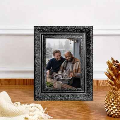 Cadre photo 3 pièces 5 po x 7 po style Heritage noir pour bureau