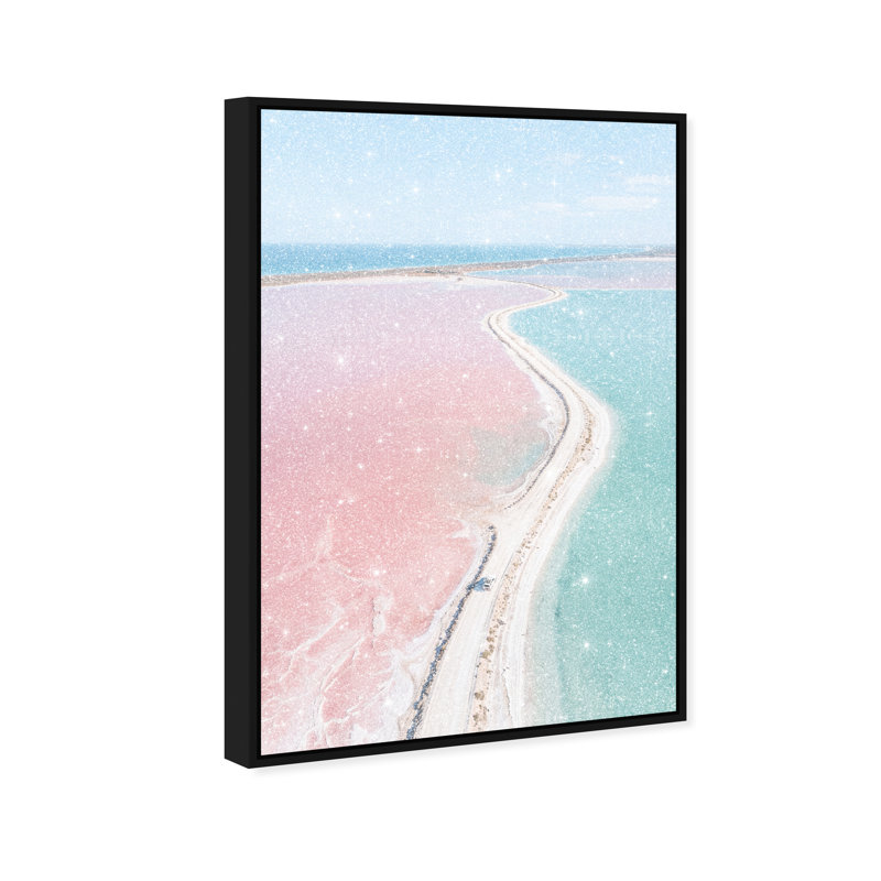 Seascape Paradise Print by Oliver Gal, 37"H x 55"W, Black Floater Frame