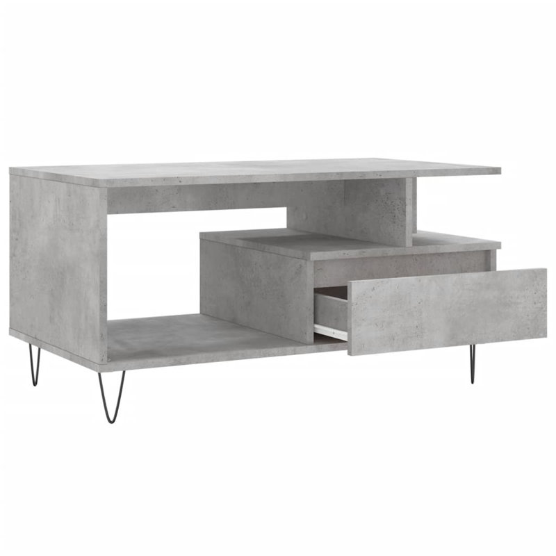 Coffee Table with Storage, Concrete Grey