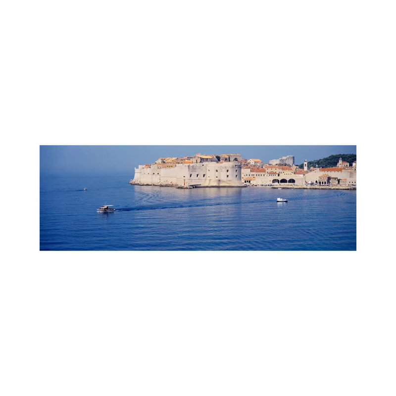 Two Boats In The Sea, Dubrovnik, Croatia by Panoramic Images - Wrapped Canvas Panoramic Print