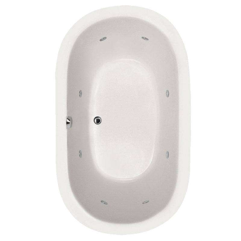 Liliana 66'' L Whirlpool Bathtub, White, Satin Nickel