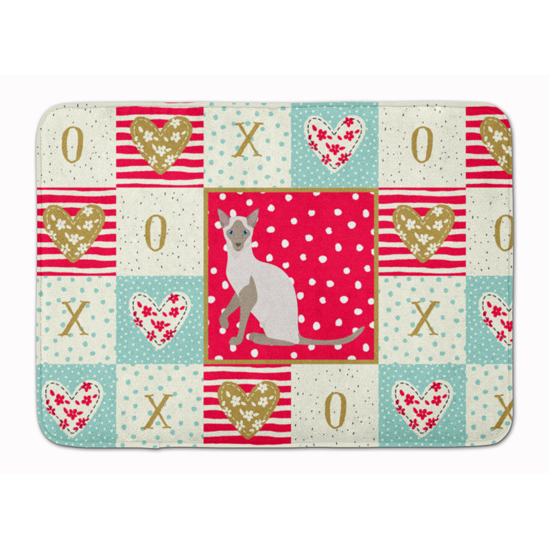 Tapis de cuisine à mousse mémoire cat love Charvi, Siamois moderne 3