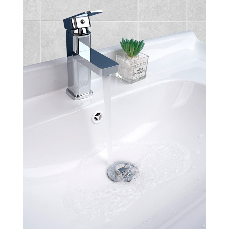 2 Pack 2.4'' W Drain Stopper, All Metal Universal Bathroom Sink Stopper, Anti Clogging Drain Filter, Chrome