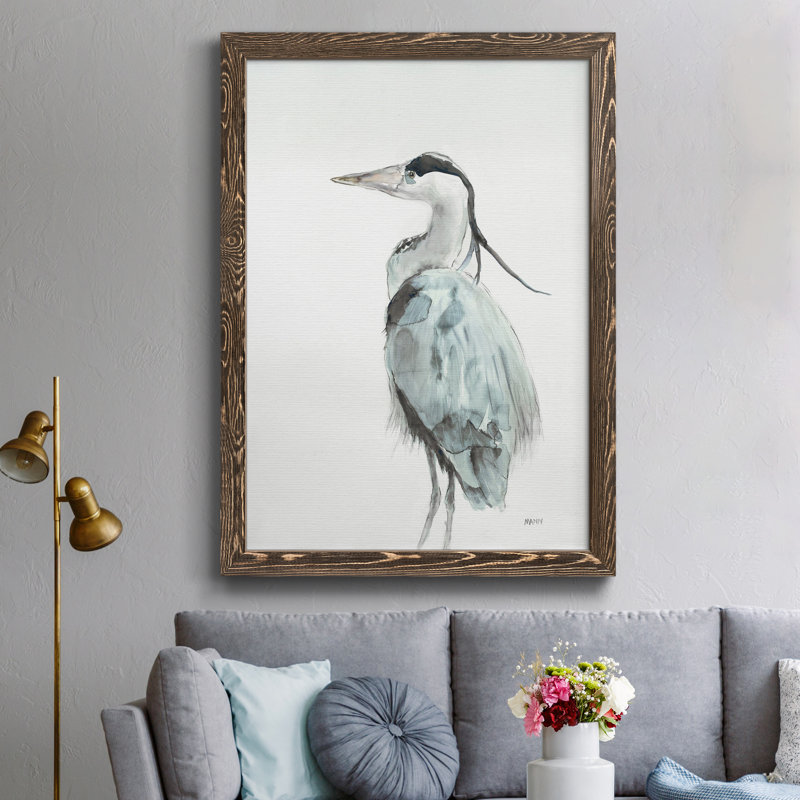 Blue Heron II, reproduction encadrée de qualité supérieure - prête à être accrochée, H 37,5 po x l 27,5 po x P 1,5 po