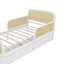 Structure de lit plateforme simple avec 2 tiroirs de rangement, lit en rotin pour enfants avec tête et pied de lit-129693923