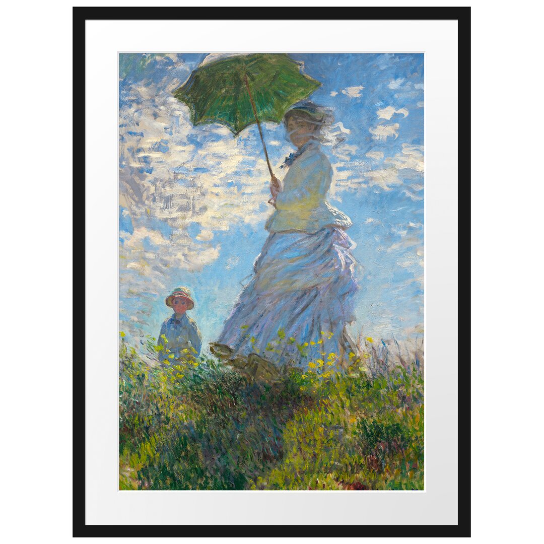 Gerahmter Kunstdruck Woman with Parasol von Claude Monet