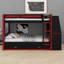 Space Saving Bunk Bed Frame, Multifunctional with LED Light Desk Bookshelves and Trundle