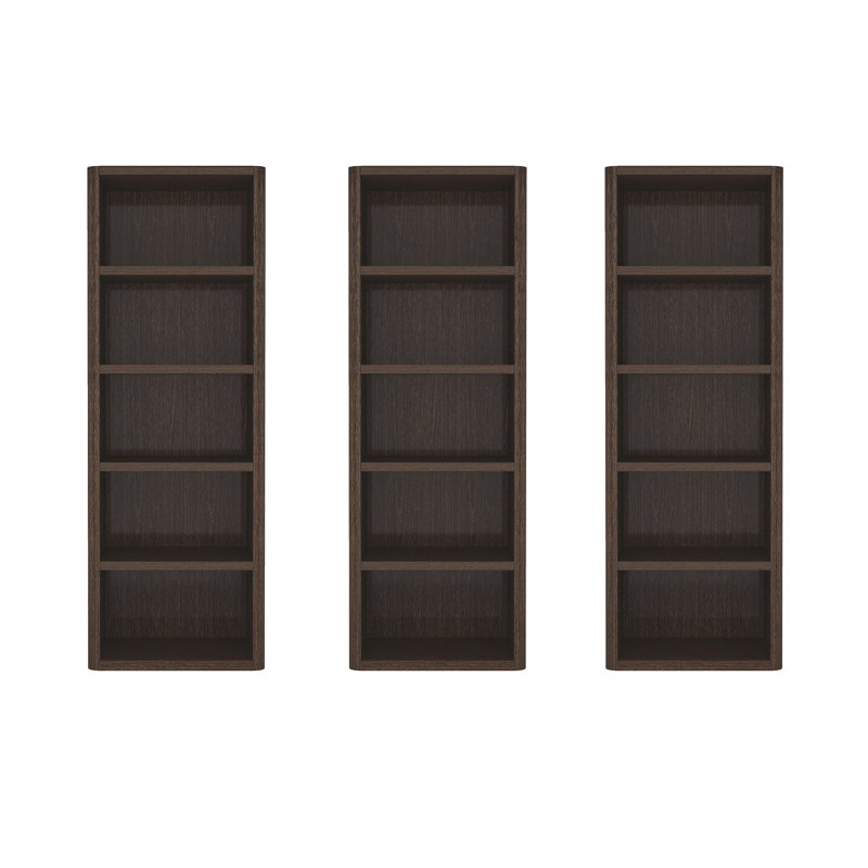 Bibliothèque ouverte à 5 tablettes en noyer foncé H 79 "x l 28" Rivington, Noyer foncé