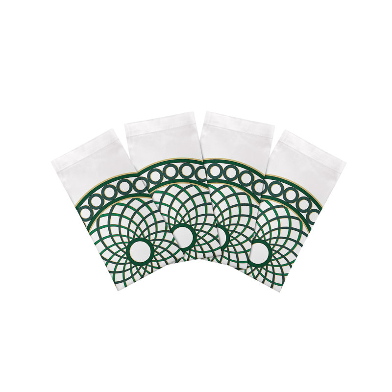 Serviettes de table en satin de coton Timothy Corrigan Treillage, Vert