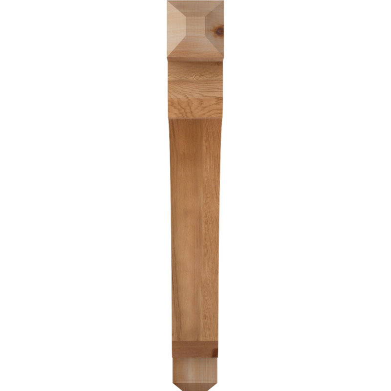 H Support en bois / corbeau, Western Red Cedar (Smooth), H 32 po x l 3,5 po x P 28 po