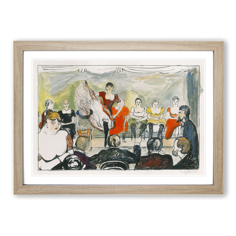 Tingletangle by Edvard Munch - Picture Frame Painting, 48cm H x 65cm W x 2cm D, Oak