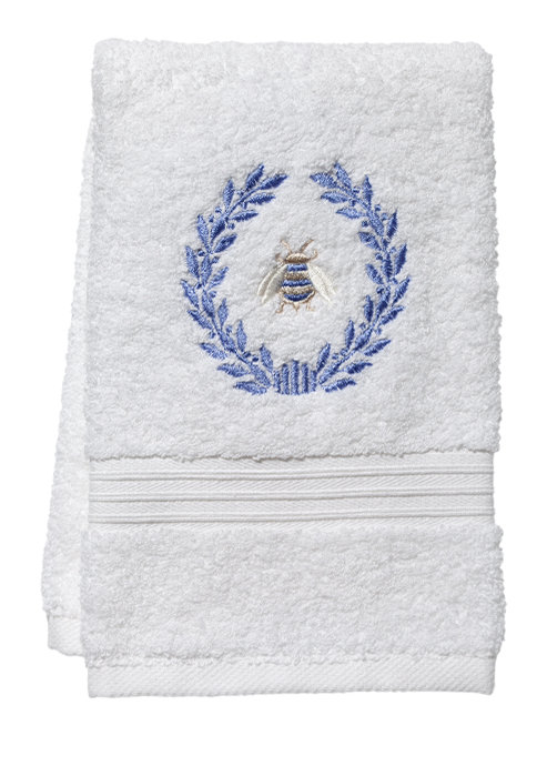 Fingertip Towel, White/Beige
