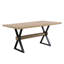  Table de salle à manger moderne de 63 po en bois de frêne clair, table de cuisine rectangulaire industrielle de luxe, base contemporaine en forme de X pour 6 personnes-134199227